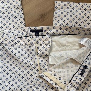 Tommy Hilfiger White and Blue Patterned Trousers Women’s Plus Size